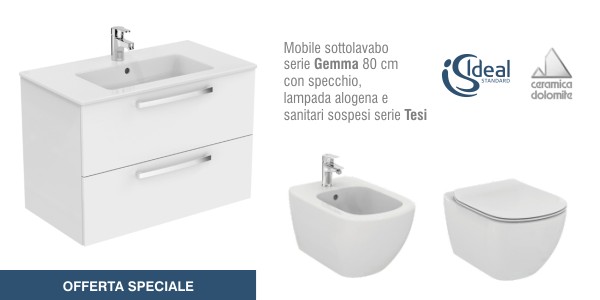 Nutteloos Religieus optillen Mobile bagno Dolomite Gemma con sanitari Ideal Standard Tesi in offerta -  Termoidraulica Coico Roma